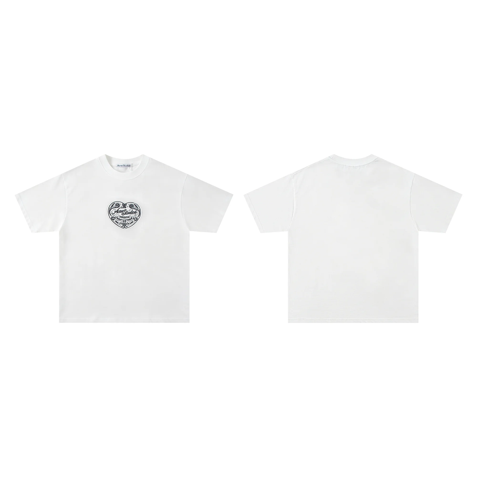 Heart Embroidery Oversized Cotton T-Shirt D10011403