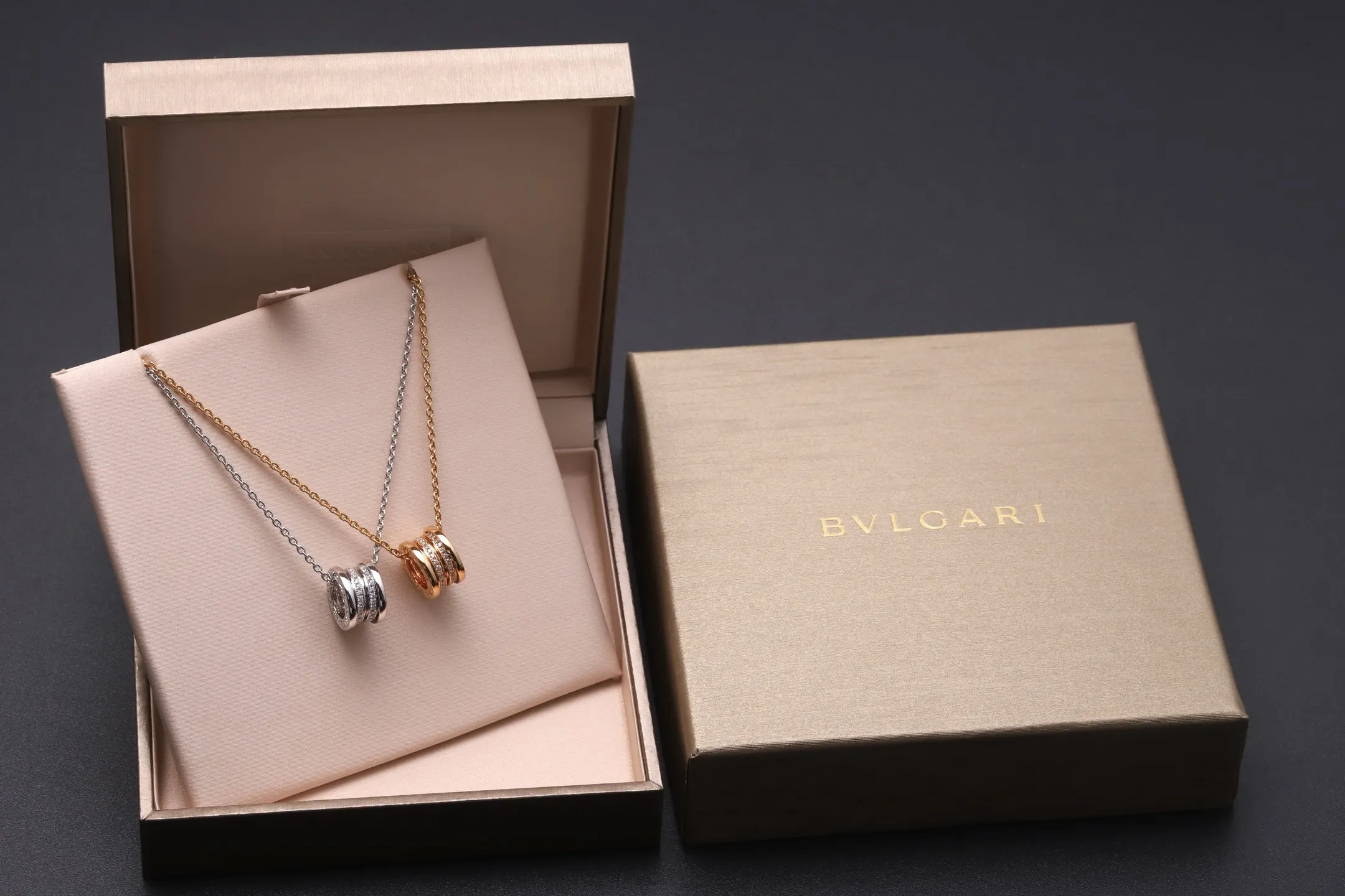 B.zero1 Diamond-Set Spiral Necklace (Gold-Plated Brass) D18517150 — view 2