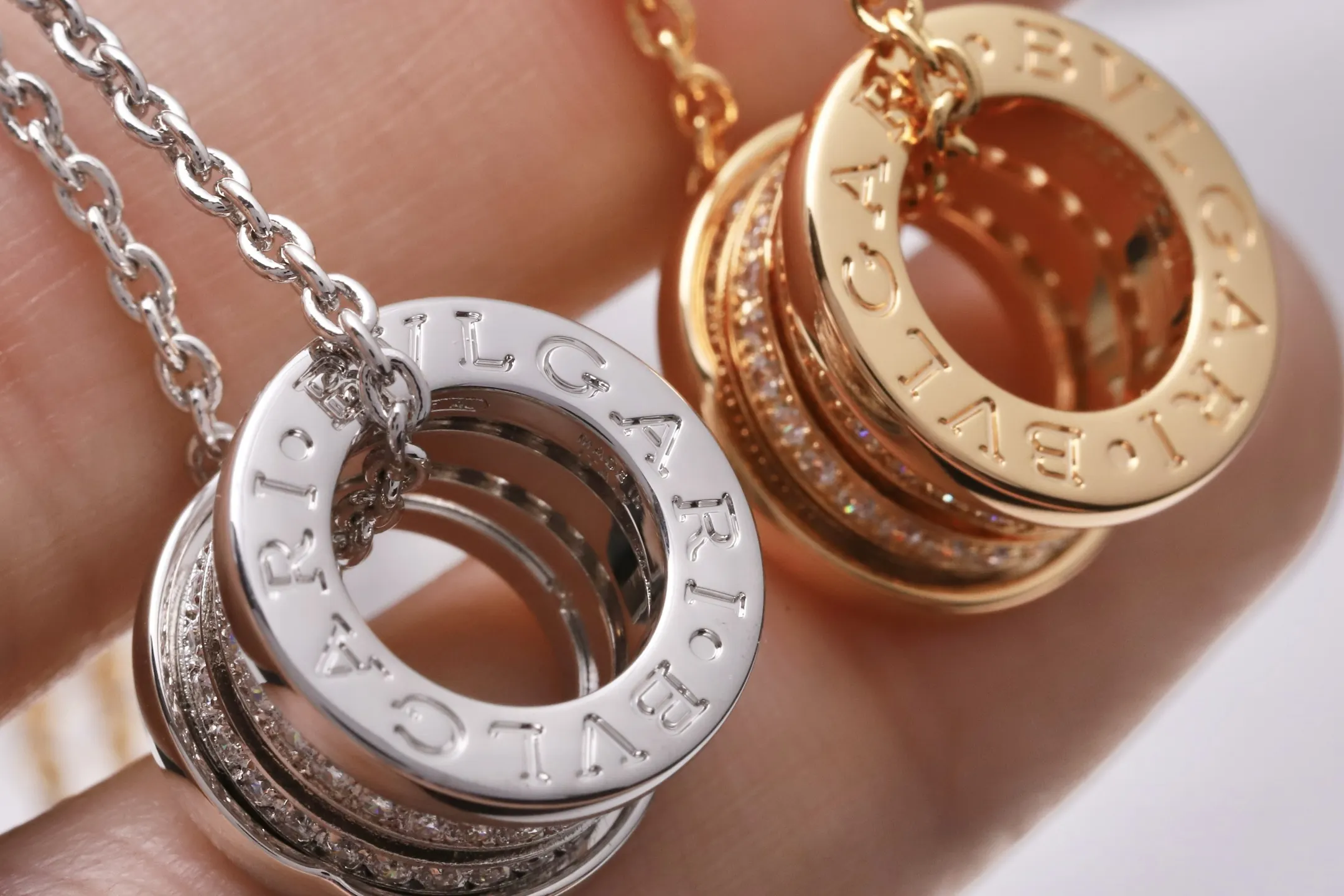 B.zero1 Diamond-Set Spiral Necklace (Gold-Plated Brass) D18517150 — view 6