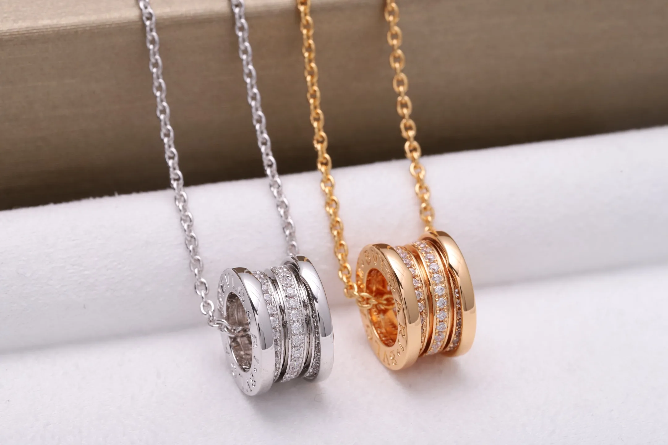 B.zero1 Diamond-Set Spiral Necklace (Gold-Plated Brass) D18517150 — view 7