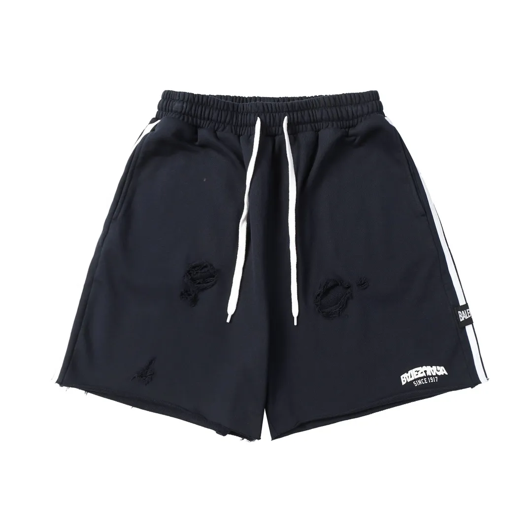 Distressed Logo-Print Cotton-Jersey Shorts D19012843