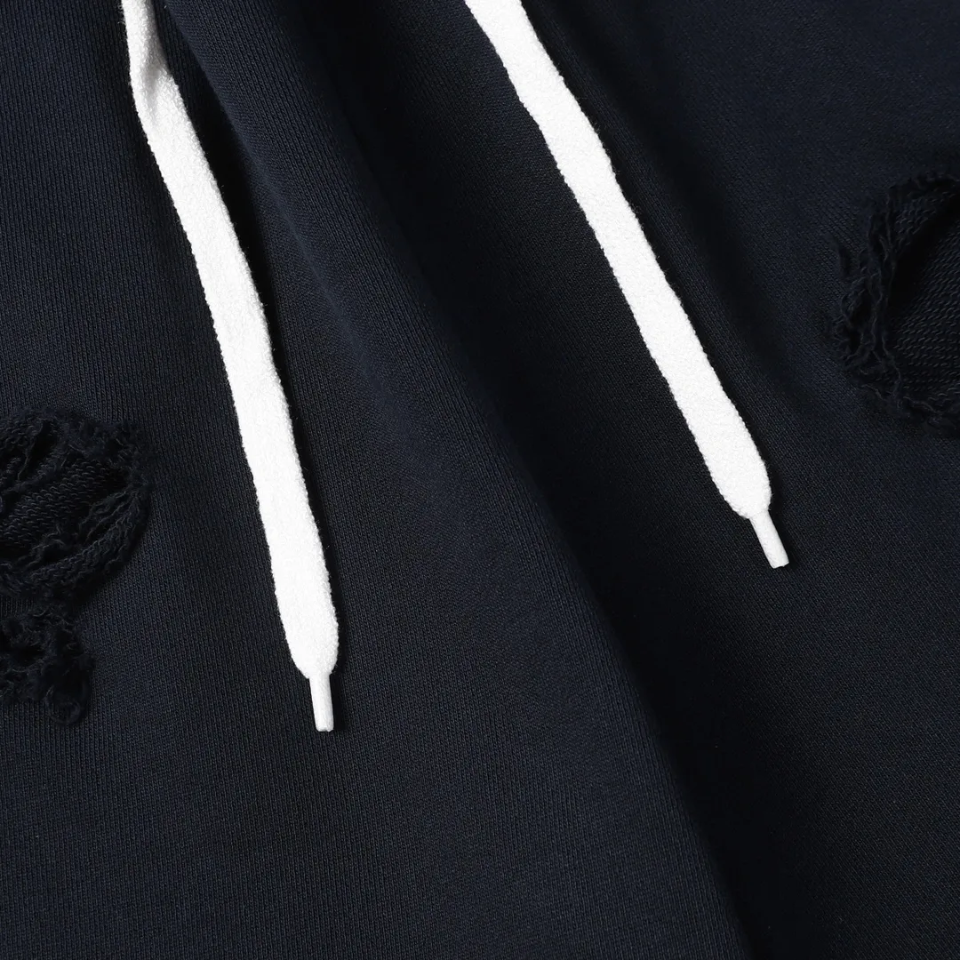 Distressed Logo-Print Cotton-Jersey Shorts D19012843 — view 4