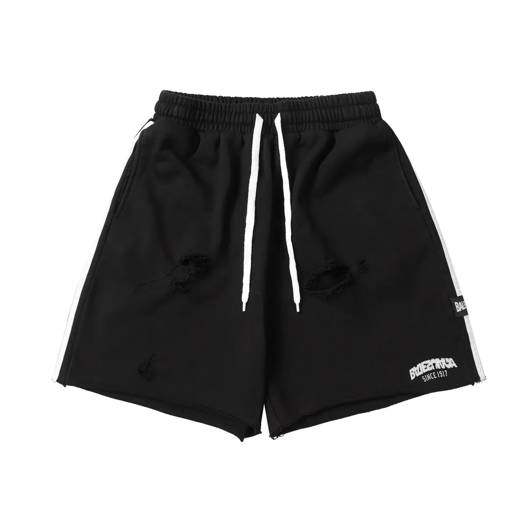 Distressed Logo-Print Cotton-Jersey Shorts D19012845