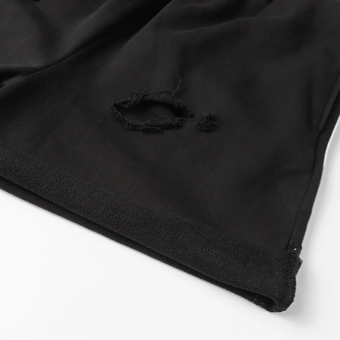 Distressed Logo-Print Cotton-Jersey Shorts D19012845 — view 6