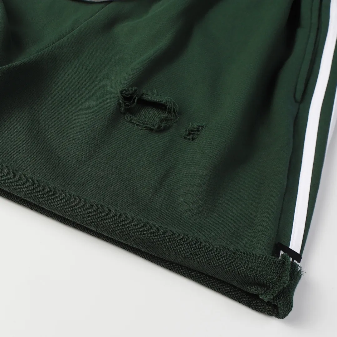 Distressed Logo-Print Cotton-Jersey Shorts D19012844 — view 7