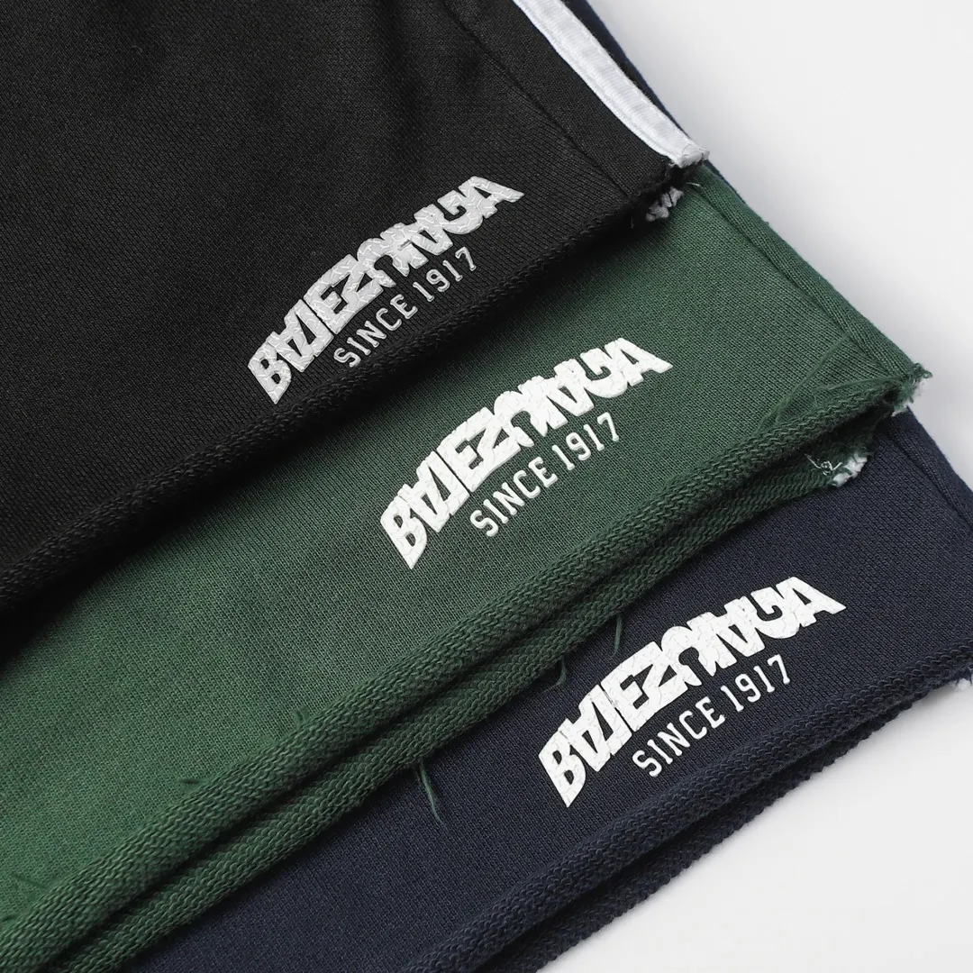 Distressed Logo-Print Cotton-Jersey Shorts D19012844 — view 9