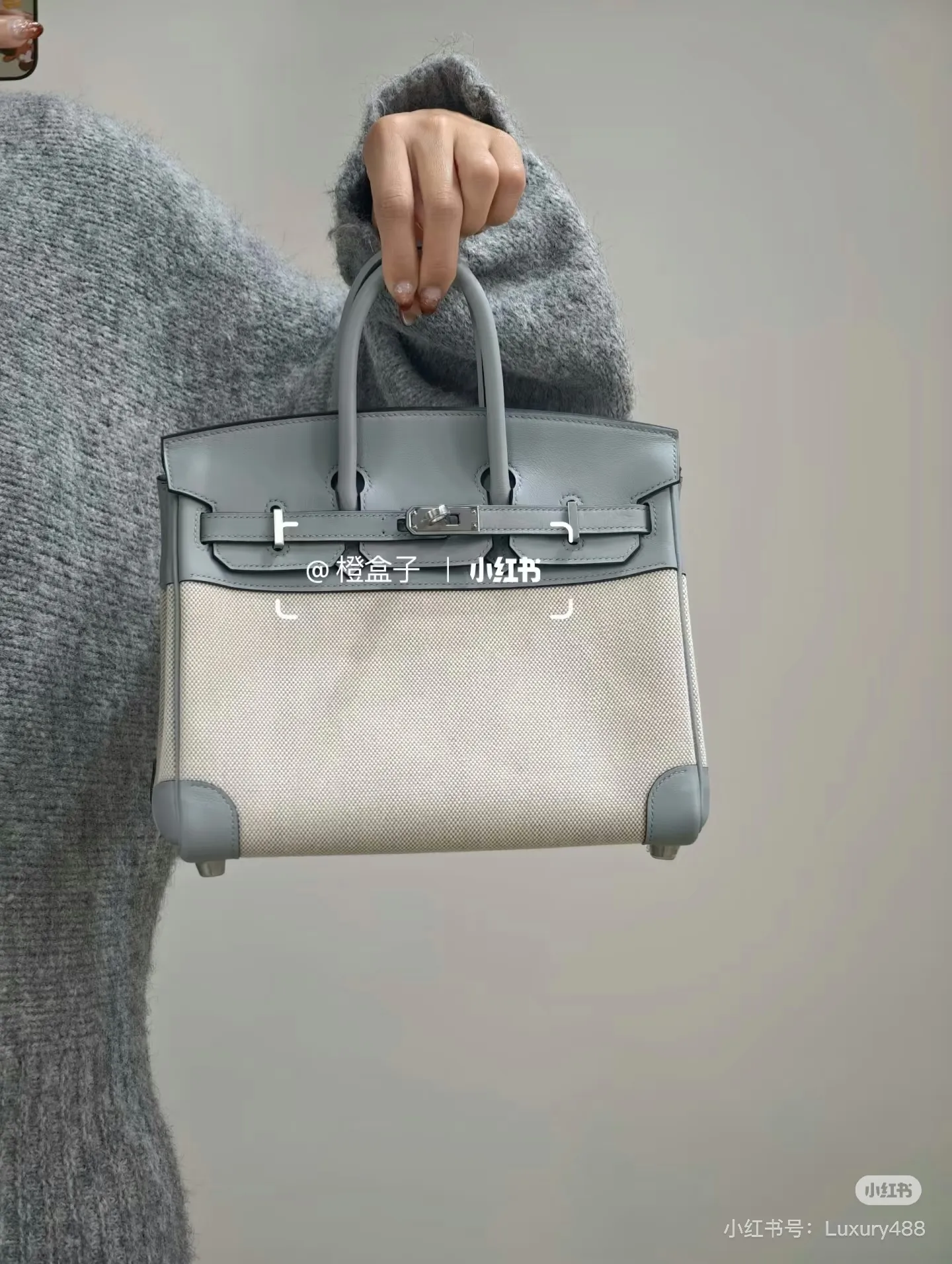 Color-Block Canvas & Leather Top-Handle Bag D59017772 — view 6