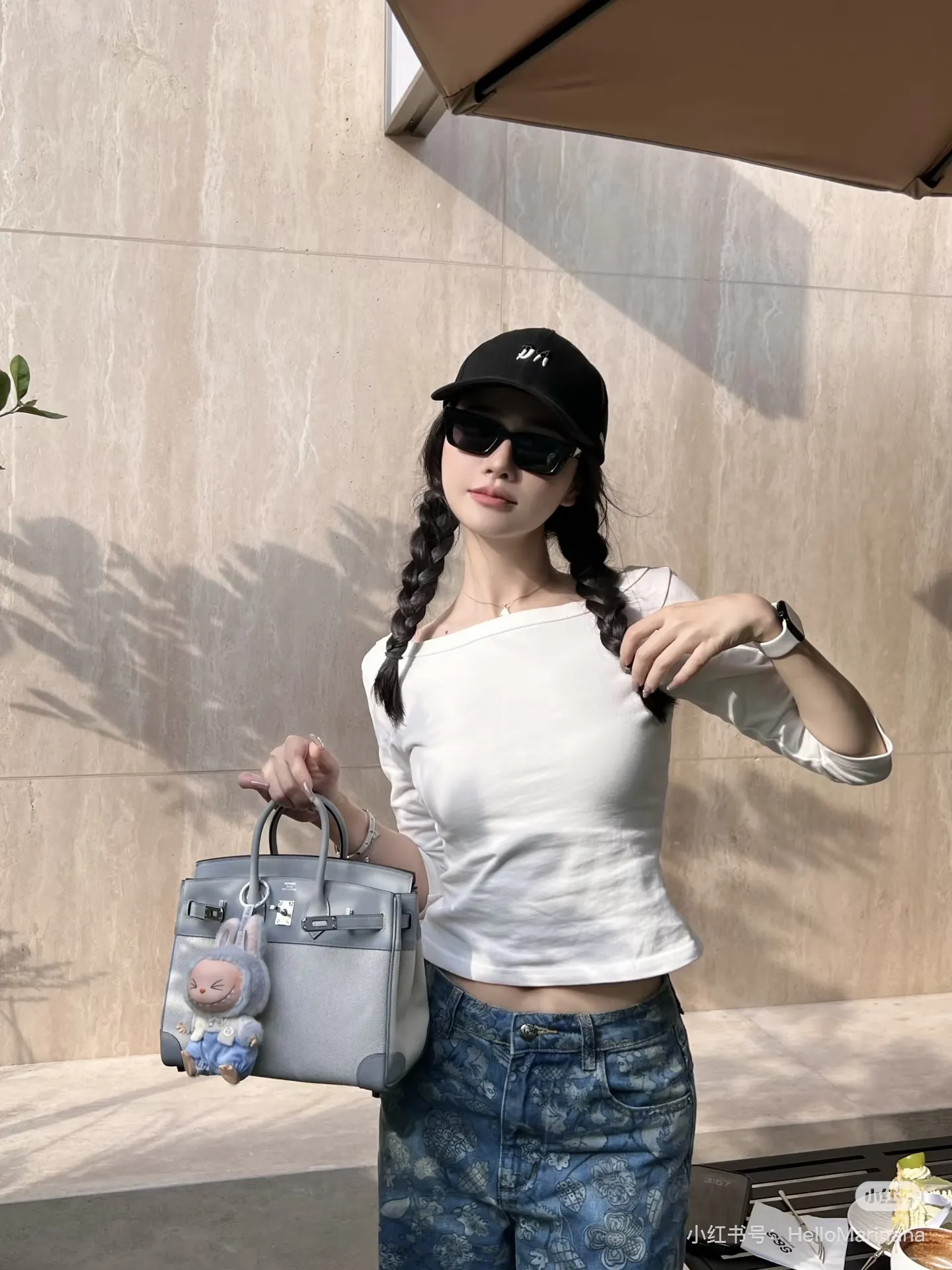 Color-Block Canvas & Leather Top-Handle Bag D59017772 — view 8