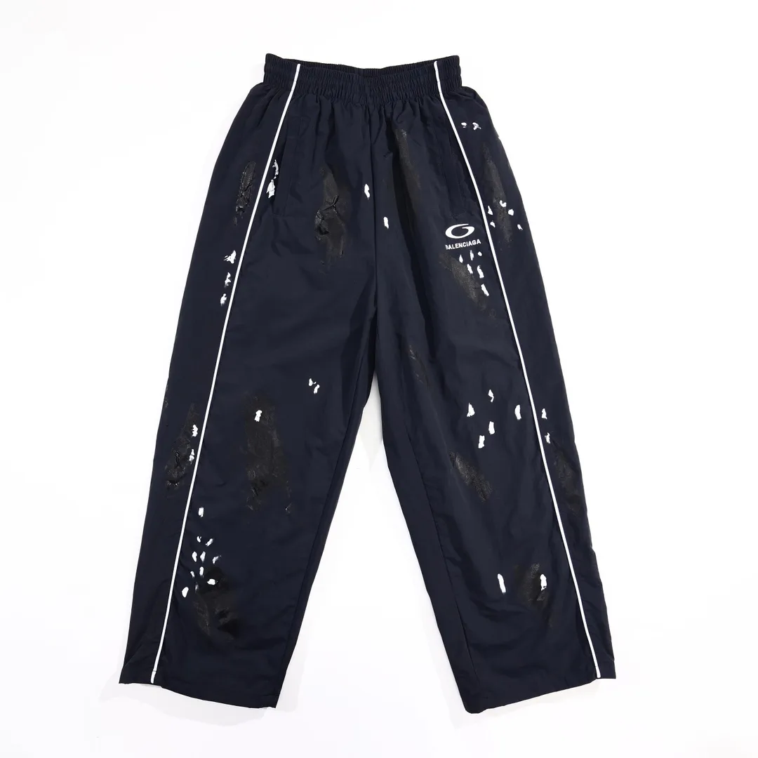 Distressed Mud-Effect Track Pants D27912562
