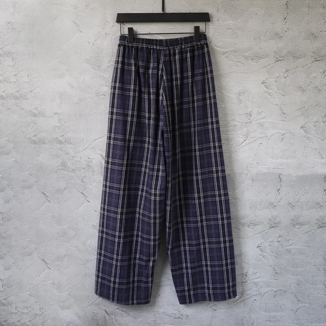 Plaid Embroidered Wide-Leg Trousers D24912551 — view 2