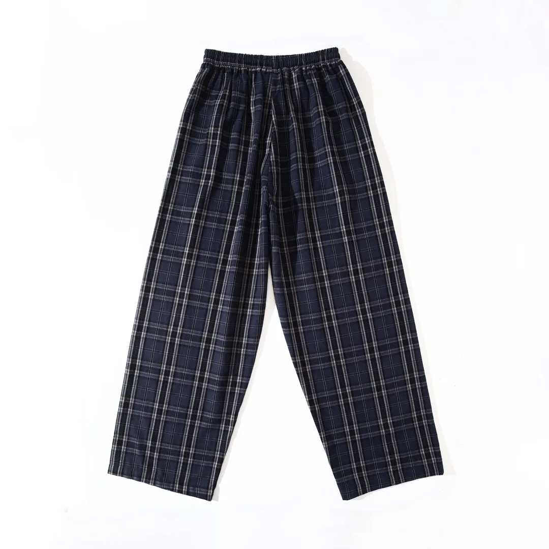 Plaid Breathable Straight-Leg Trousers D24912552 — view 2