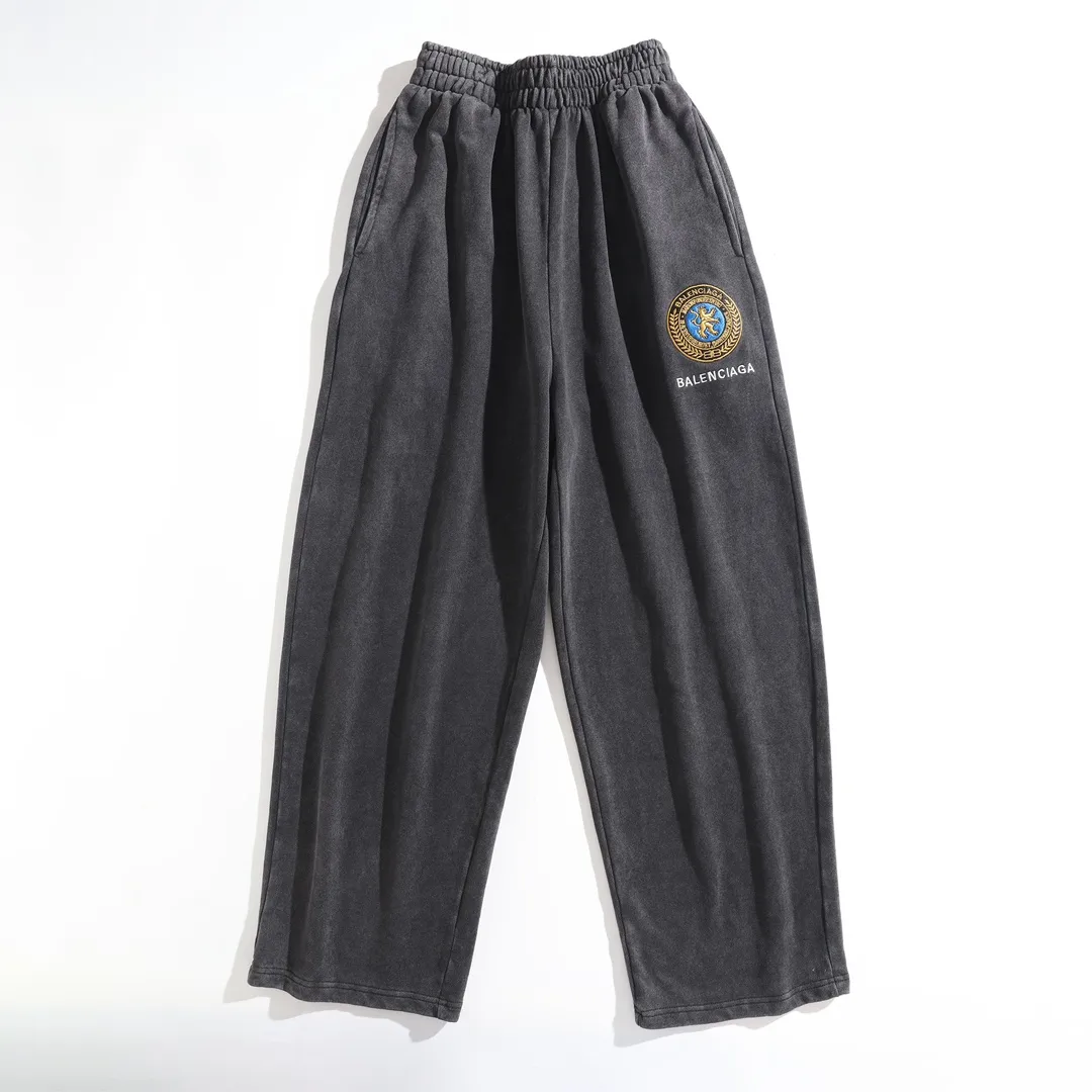 Embroidered Crest Faded Cotton Sweatpants D30912542