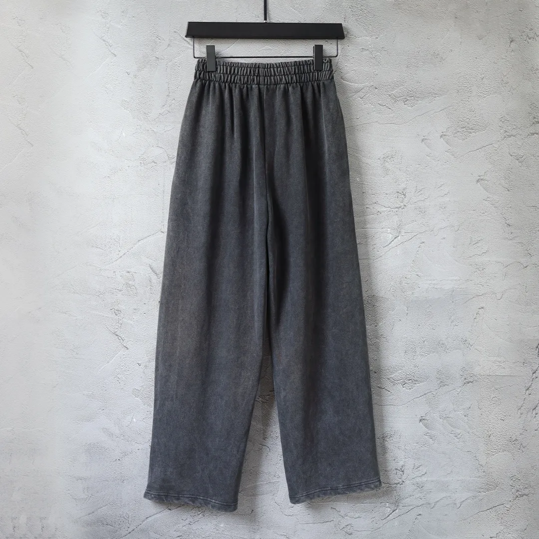 Embroidered Crest Faded Cotton Sweatpants D30912541 — view 2