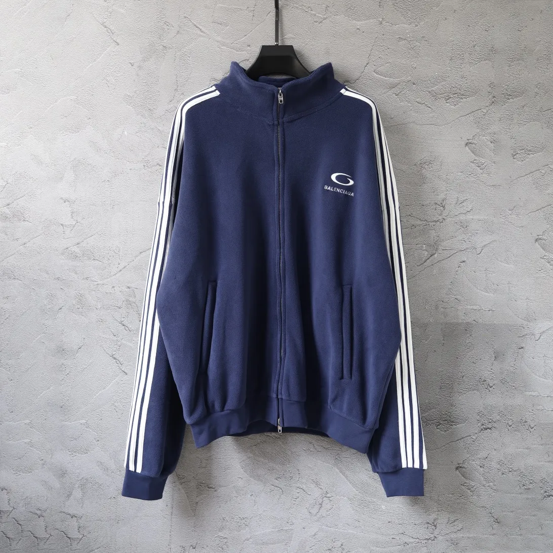 Embroidered Fleece Zip-Up Track Jacket D30918785