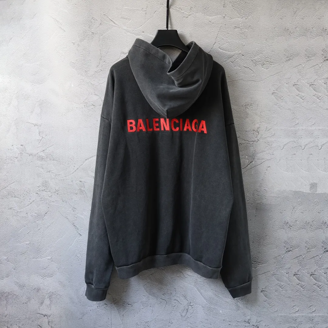 Logo Embroidered Washed Cotton Hoodie D30921339 — view 2