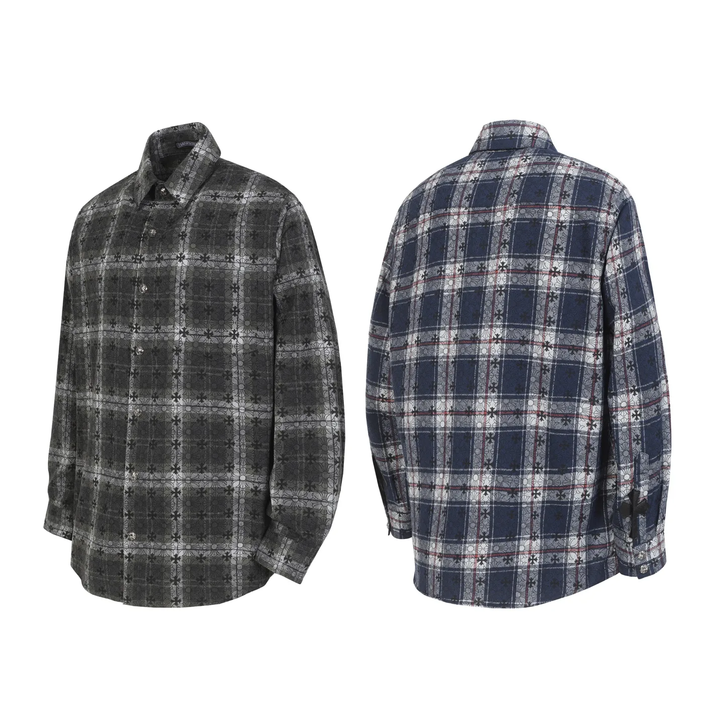 Logo-Jacquard Plaid Flannel Shirt D15013517