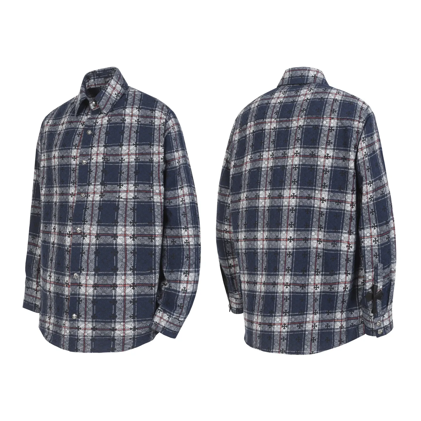 Logo-Jacquard Plaid Flannel Shirt D15013517 — view 2