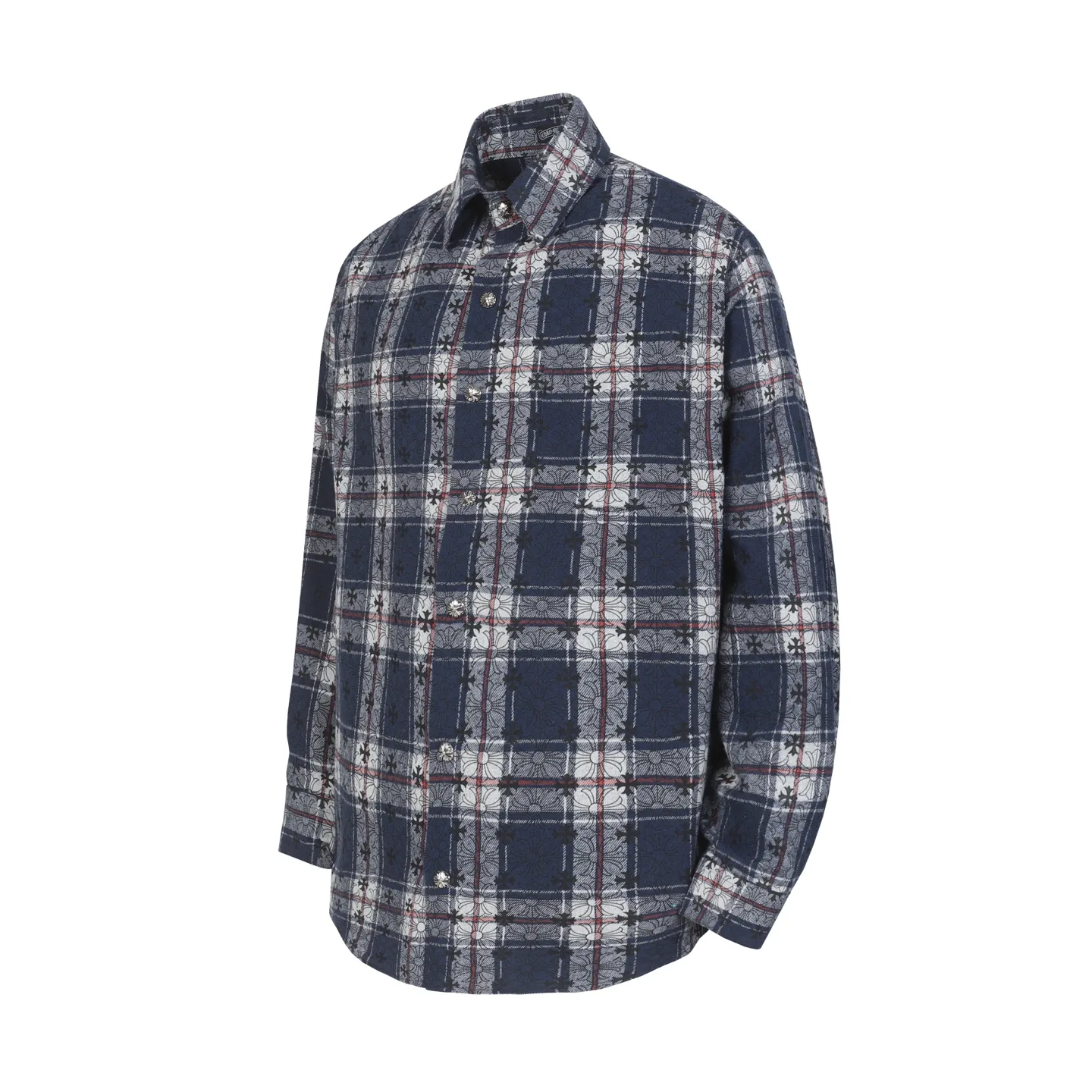 Logo-Jacquard Plaid Flannel Shirt D15013517 — view 3