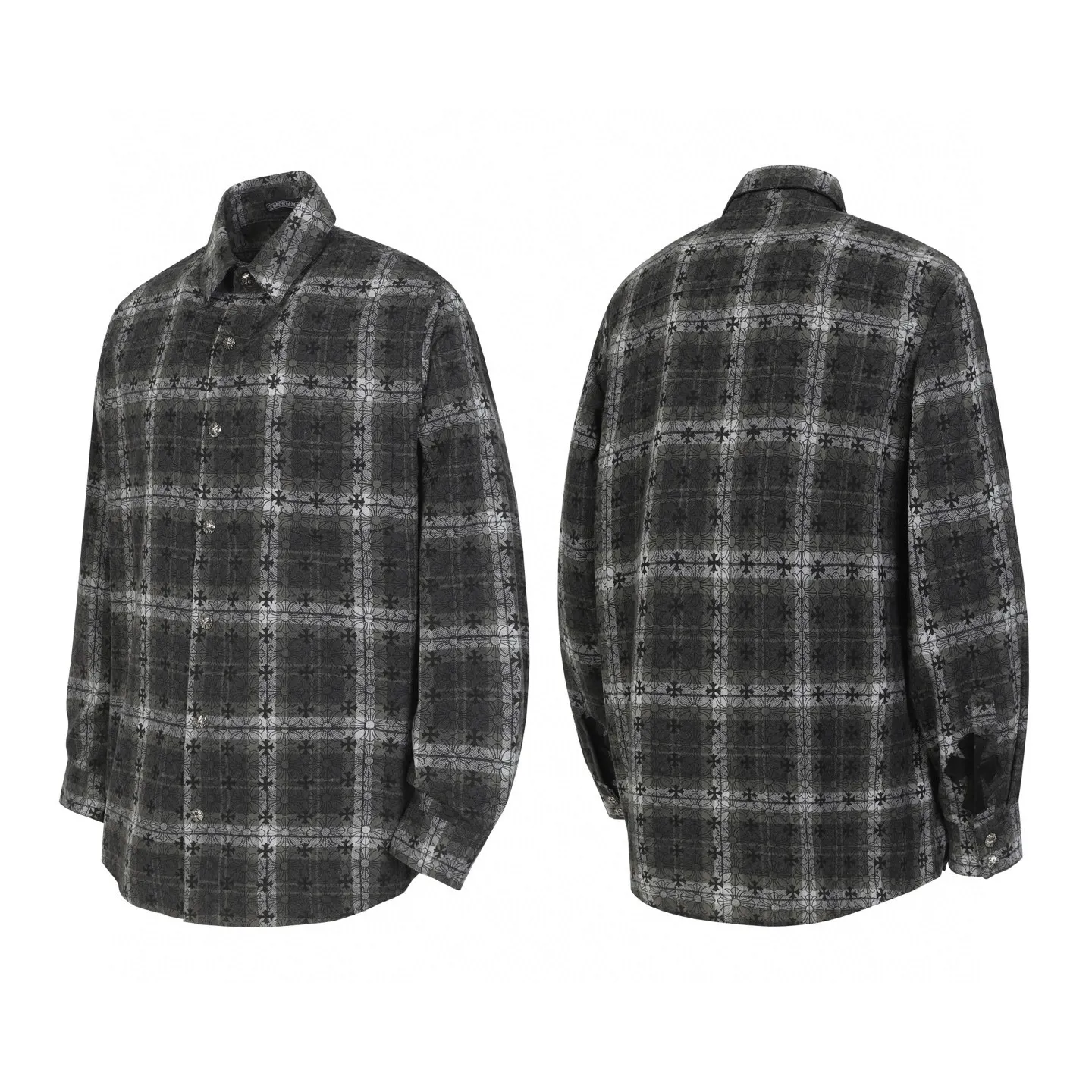 Logo-Jacquard Plaid Flannel Shirt D15013517 — view 5