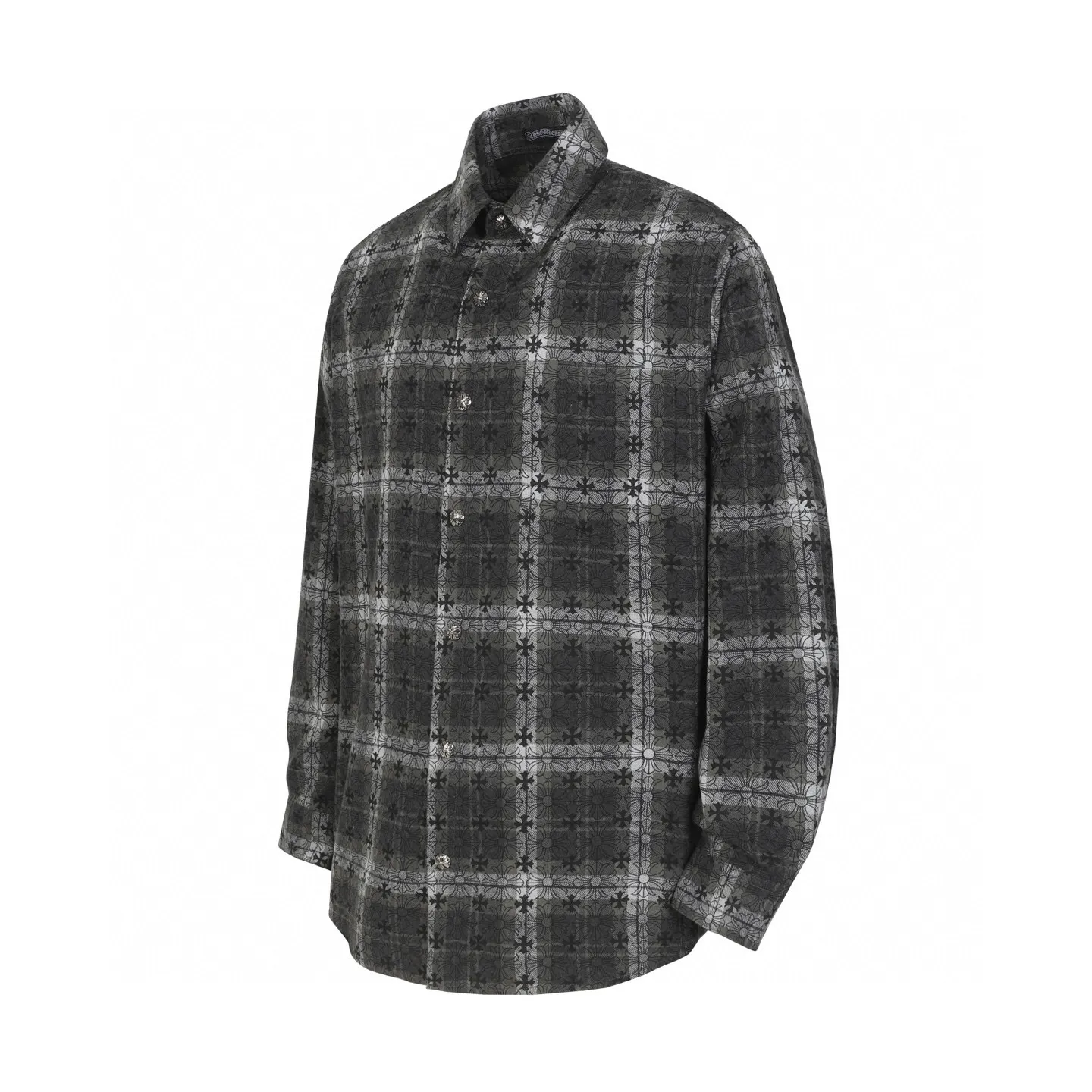 Logo-Jacquard Plaid Flannel Shirt D15013517 — view 6