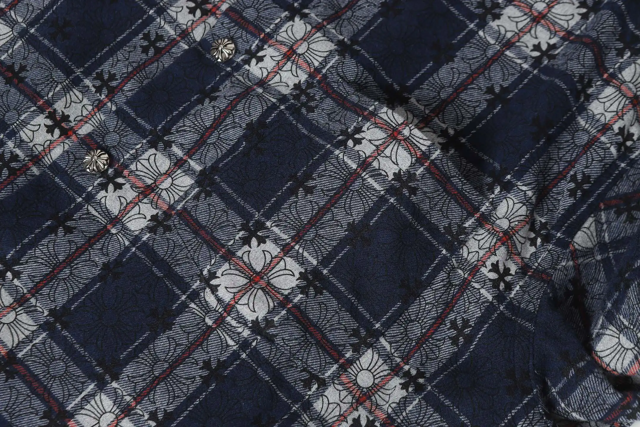Logo-Jacquard Plaid Flannel Shirt D15013515 — view 8