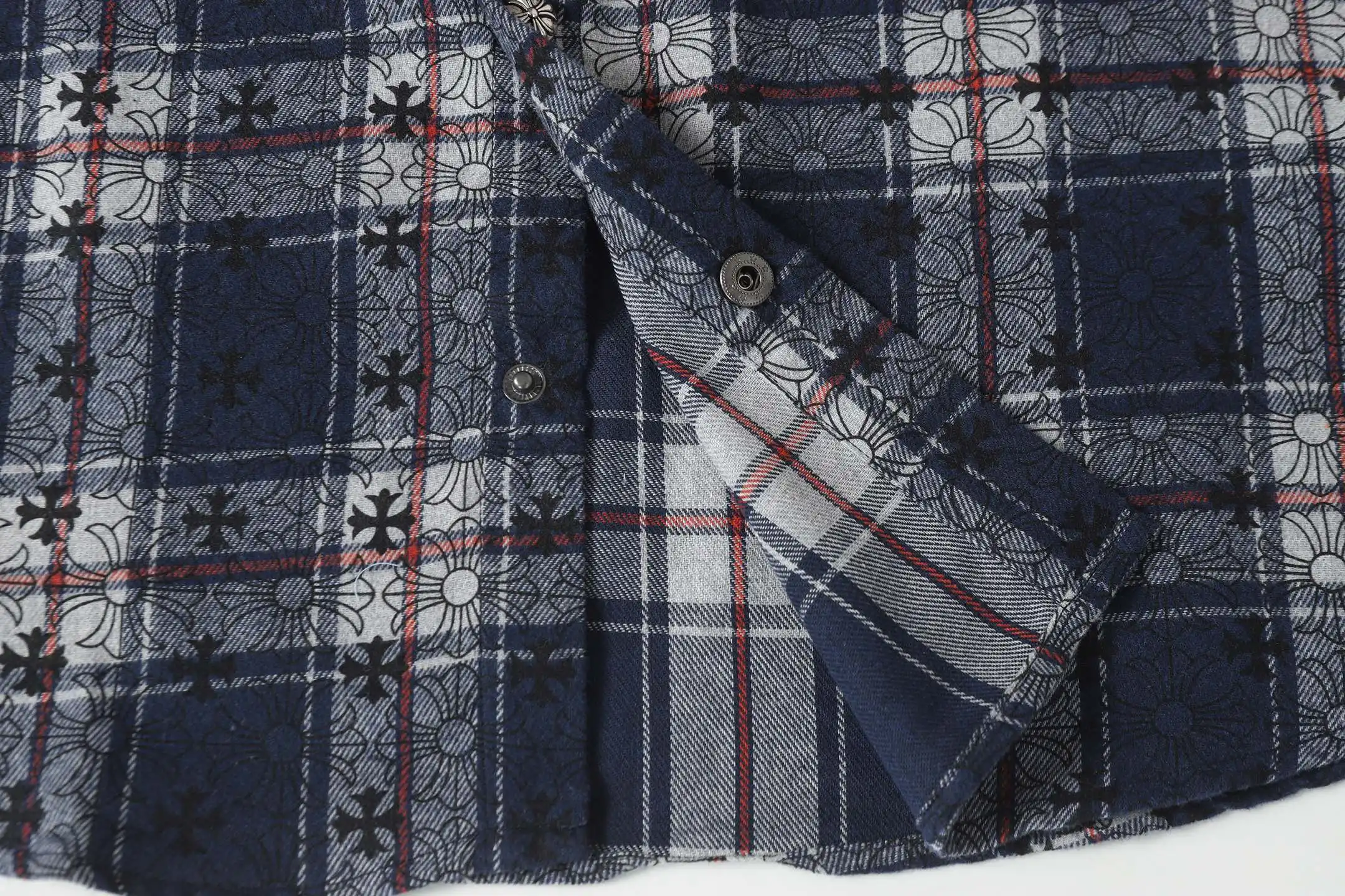 Logo-Jacquard Plaid Flannel Shirt D15013515 — view 10