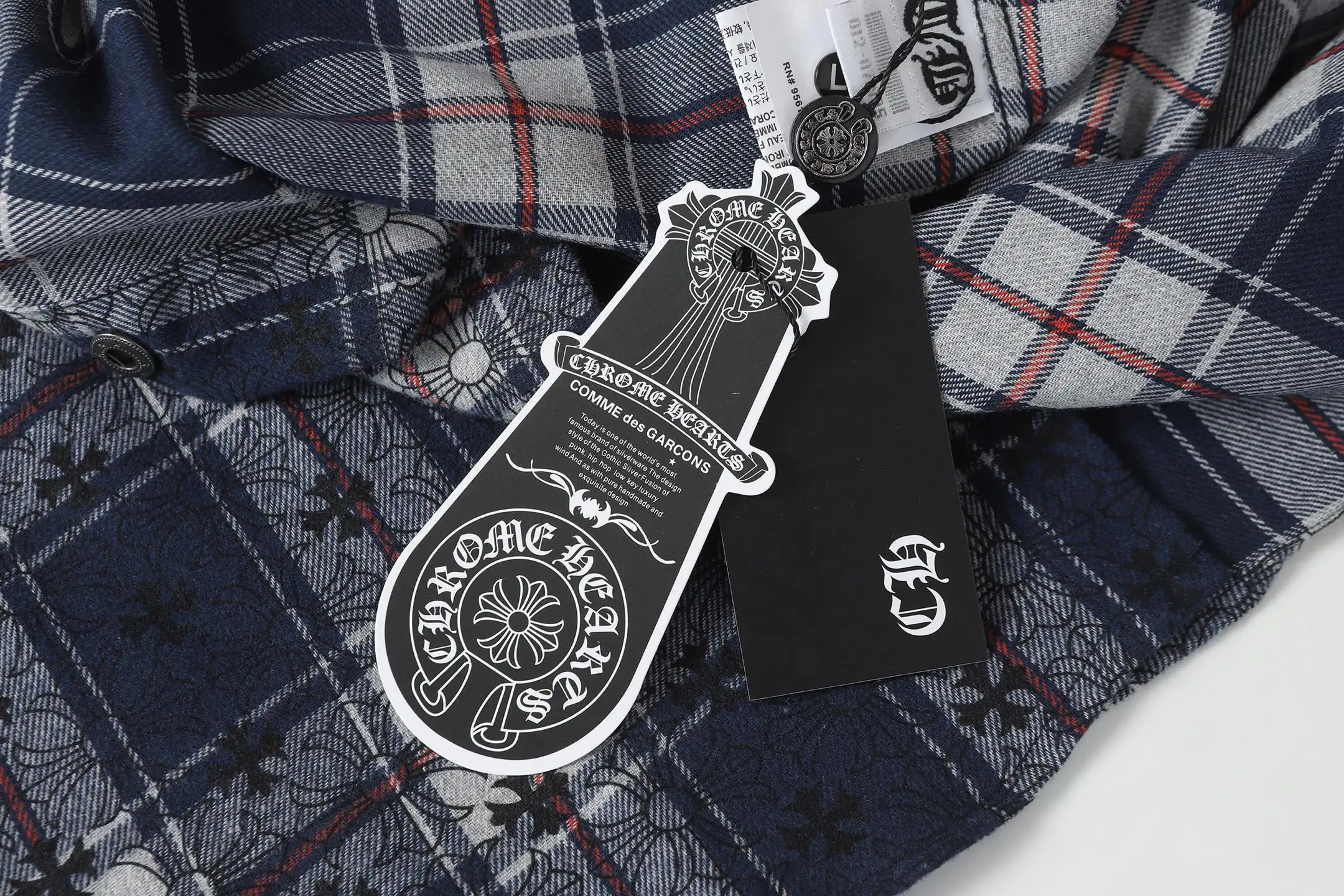 Logo-Jacquard Plaid Flannel Shirt D15013515 — view 12