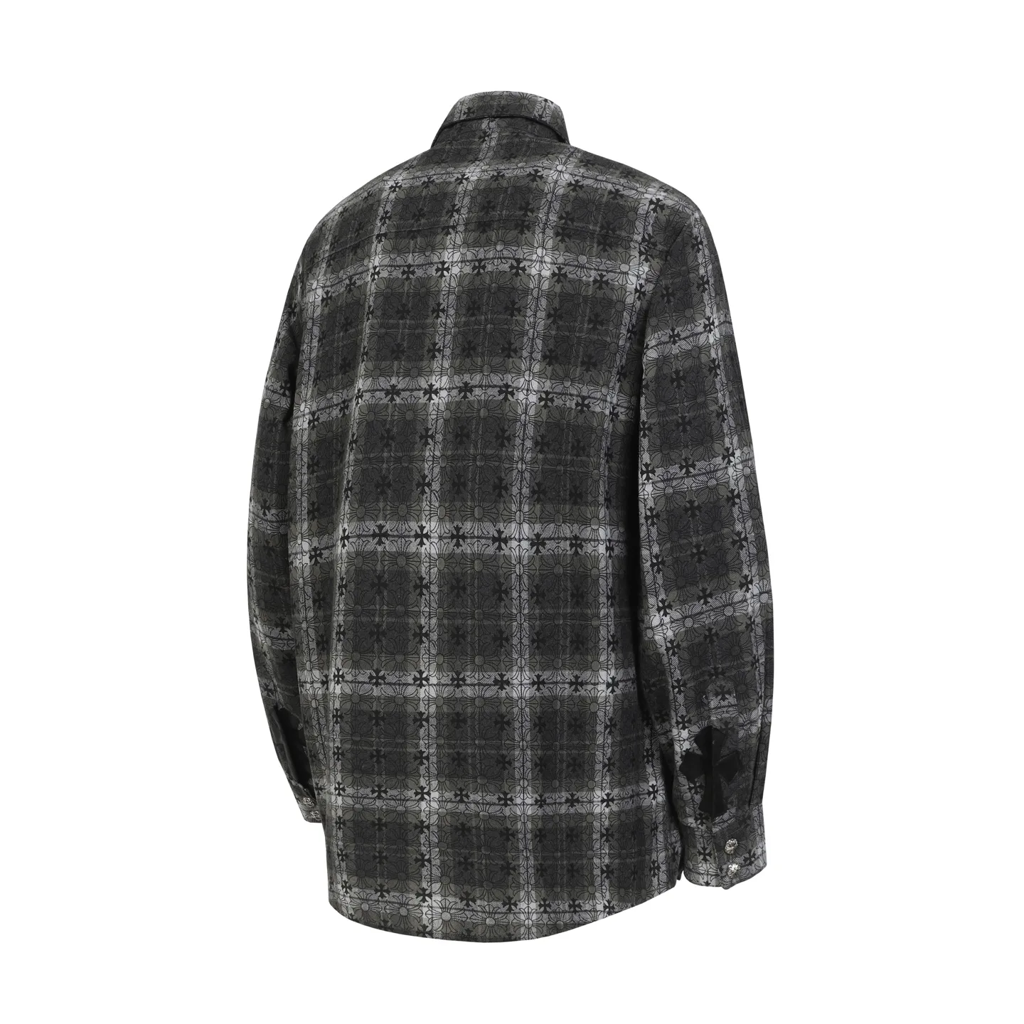 Logo-Jacquard Plaid Flannel Shirt D15013516 — view 3