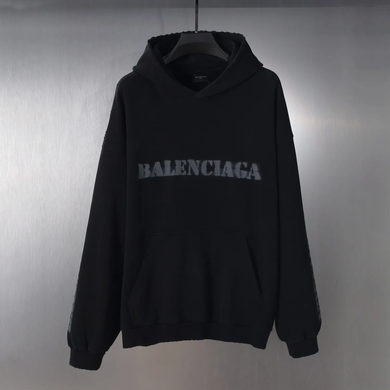 Distressed Logo Print Oversized Hoodie D23518788