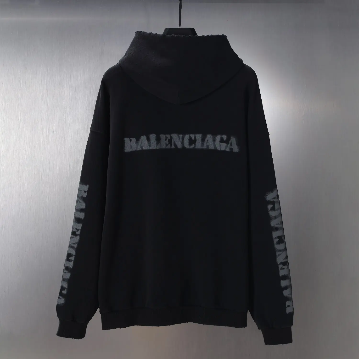 Distressed Logo Print Oversized Hoodie D23518788 — view 2