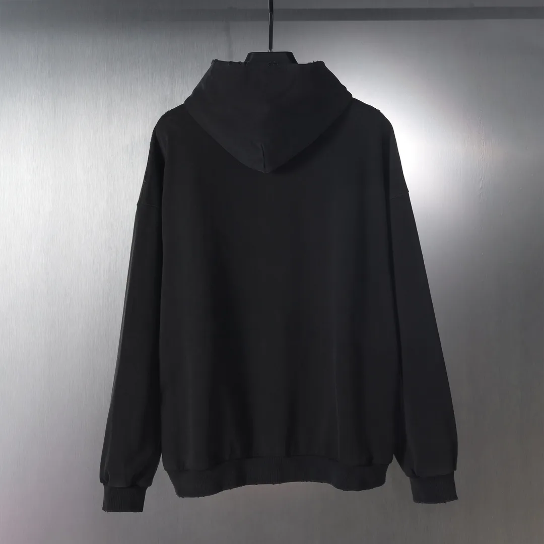 Distressed Logo Print Oversized Hoodie D26918800 — view 2