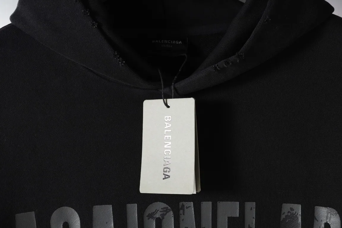 Distressed Logo Print Oversized Hoodie D26918800 — view 9