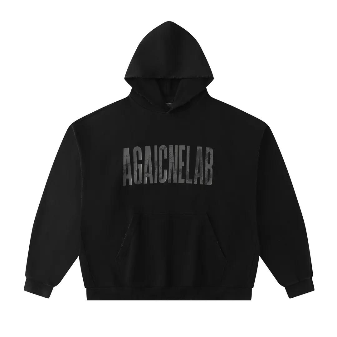 Distressed Logo Print Oversized Hoodie D26918800 — view 10