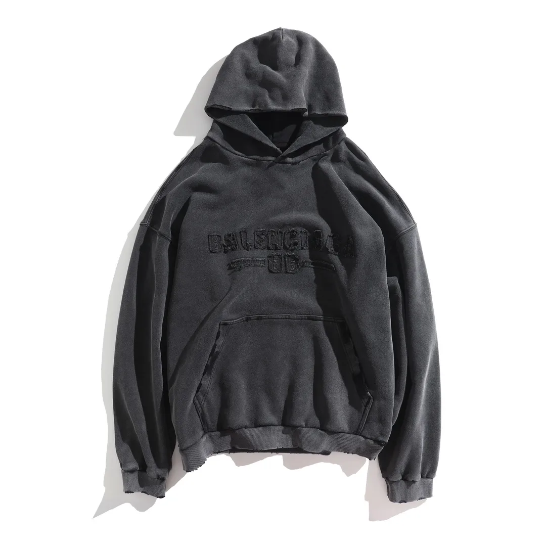 Logo Embroidered Washed Cotton Hoodie D28918802