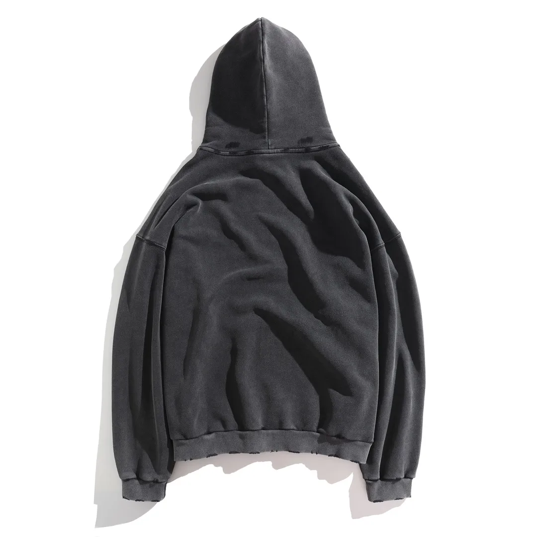 Logo Embroidered Washed Cotton Hoodie D28918802 — view 2