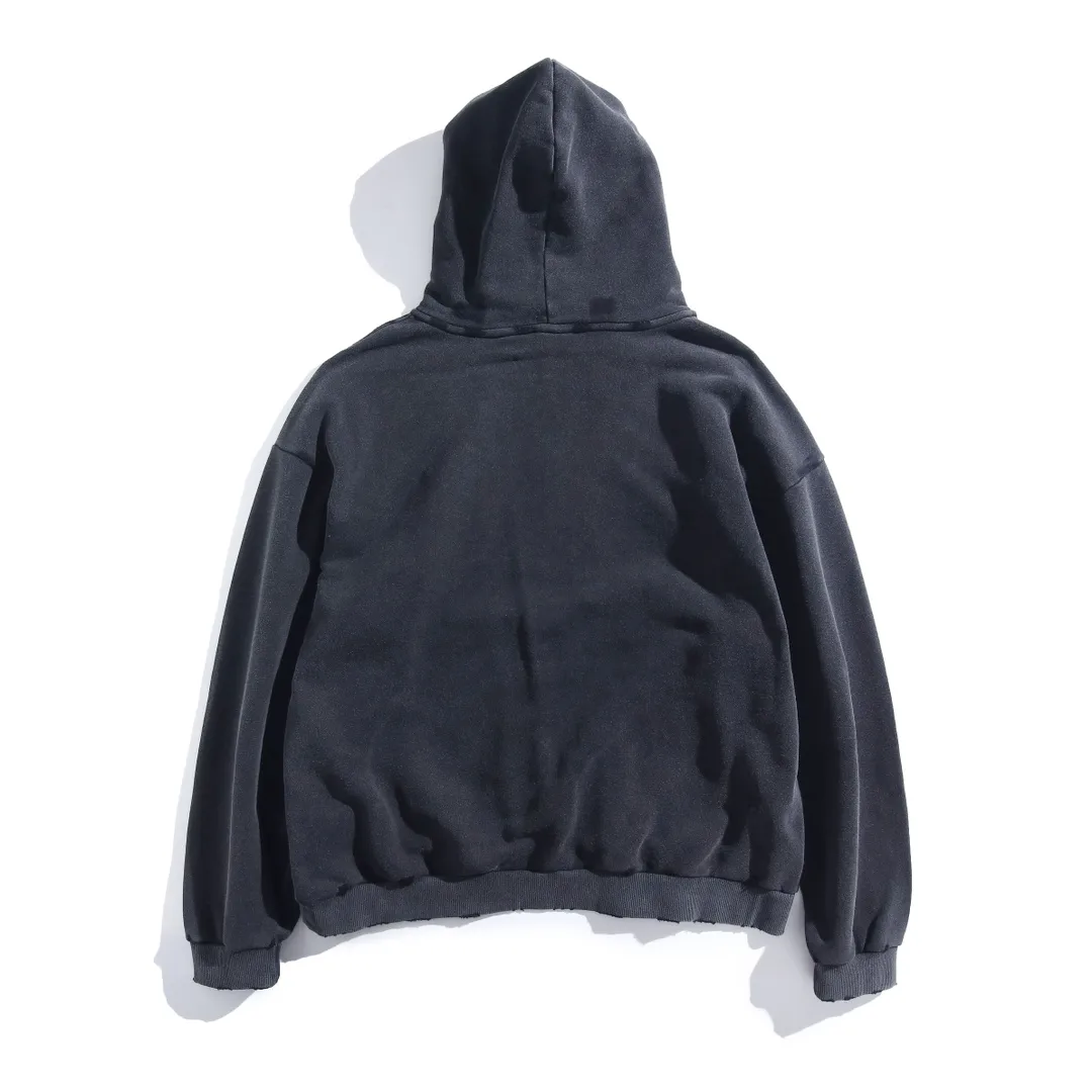 Washed Distressed Logo Embroidery Hoodie D27921286 — view 2