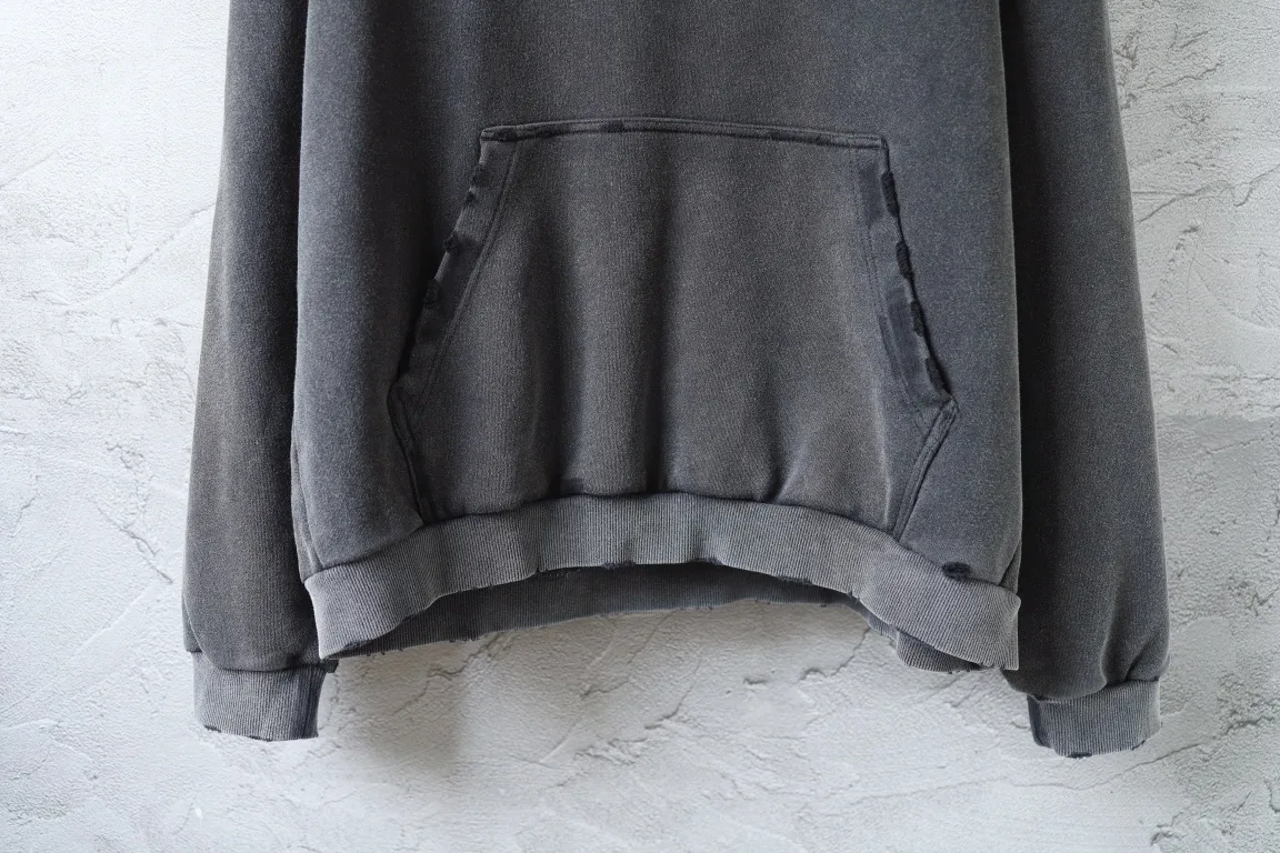 Washed Distressed Logo Embroidery Hoodie D27921286 — view 15