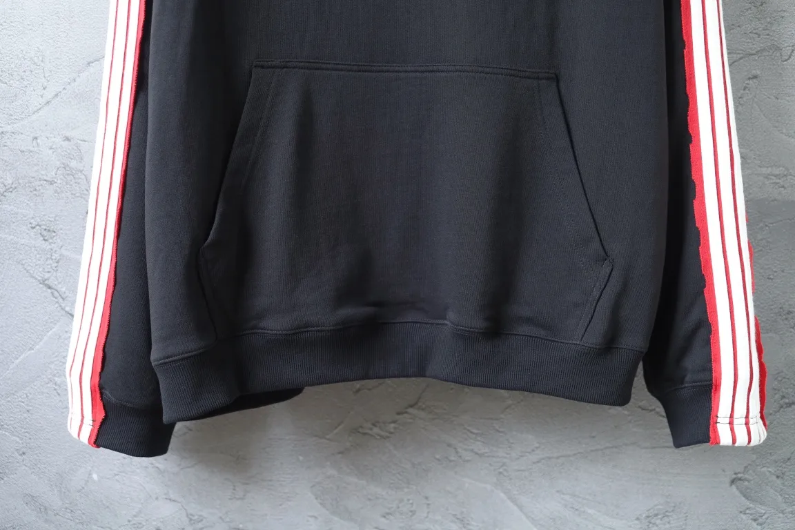 Logo Embroidered Stripe-Sleeve Cotton Hoodie D29921327 — view 6