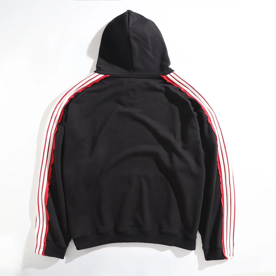 Logo Embroidered Stripe-Sleeve Cotton Hoodie D29921327 — view 11