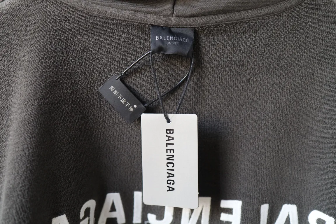 Logo Embroidered Mud-Wash Distressed Hoodie D31918798 — view 8
