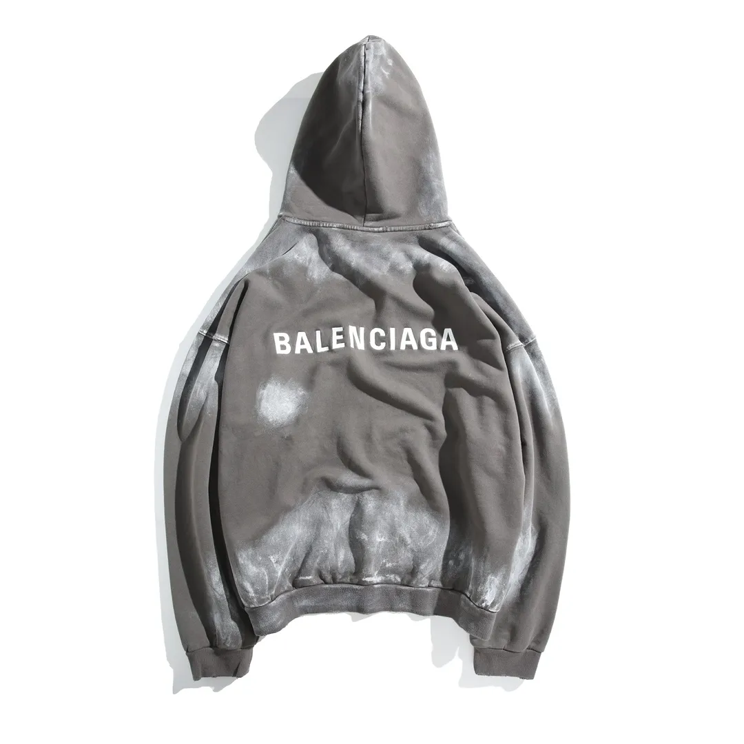Logo Embroidered Mud-Wash Distressed Hoodie D31918798 — view 11