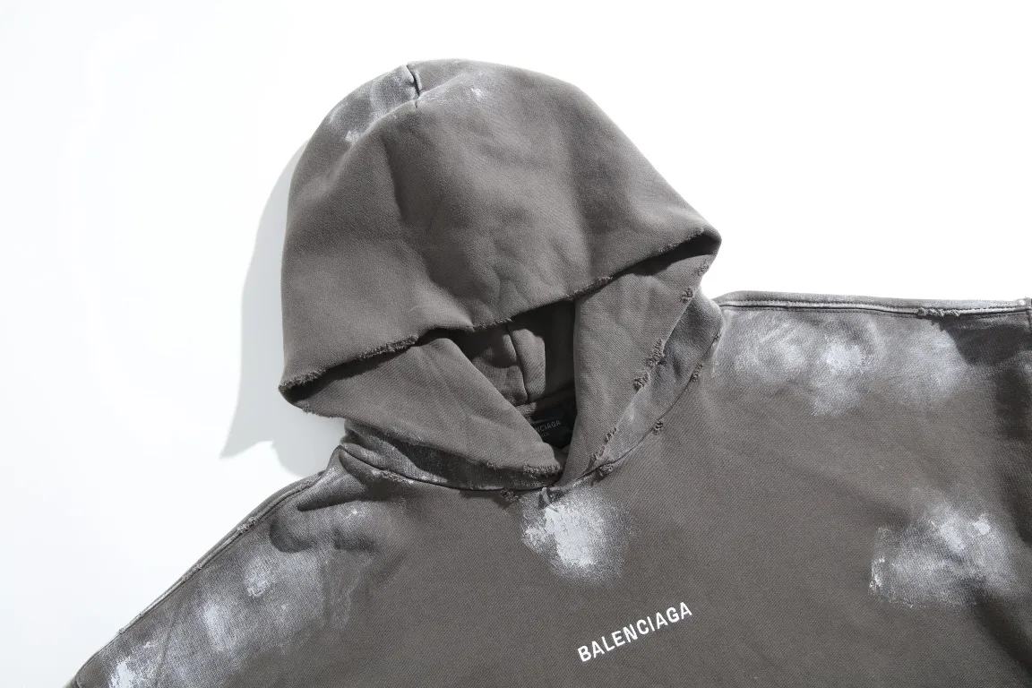 Logo Embroidered Mud-Wash Distressed Hoodie D31918798 — view 14