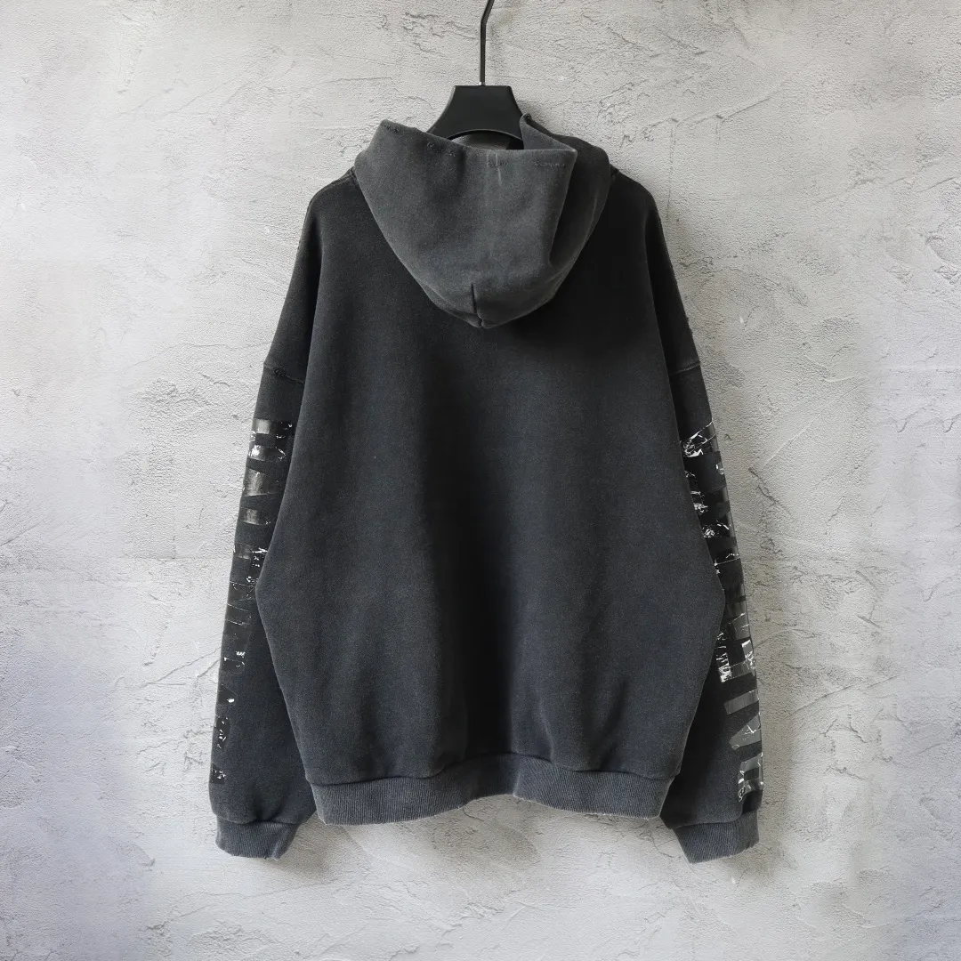 Distressed Graphic Print Oversized Hoodie D27918790 — view 2
