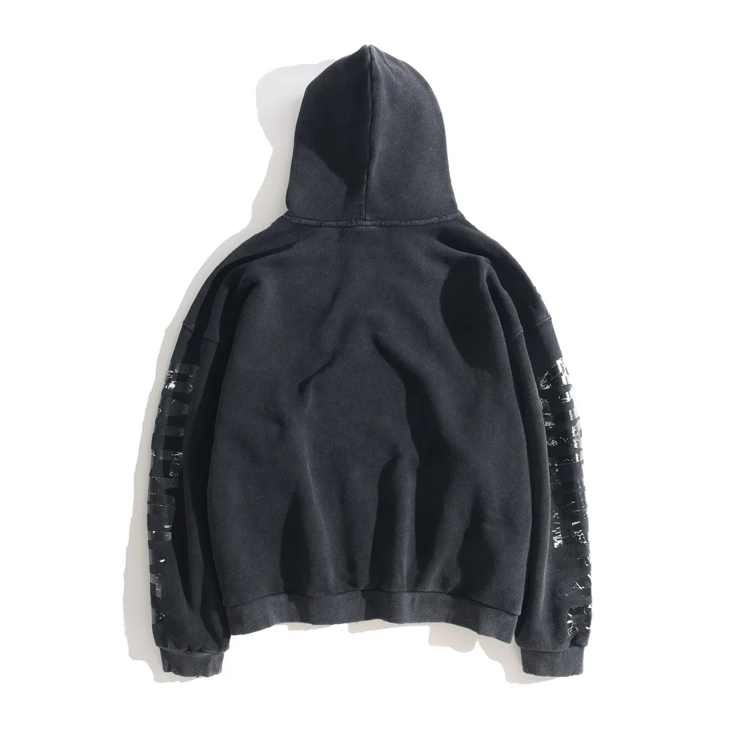 Distressed Graphic Print Oversized Hoodie D27918790 — view 11
