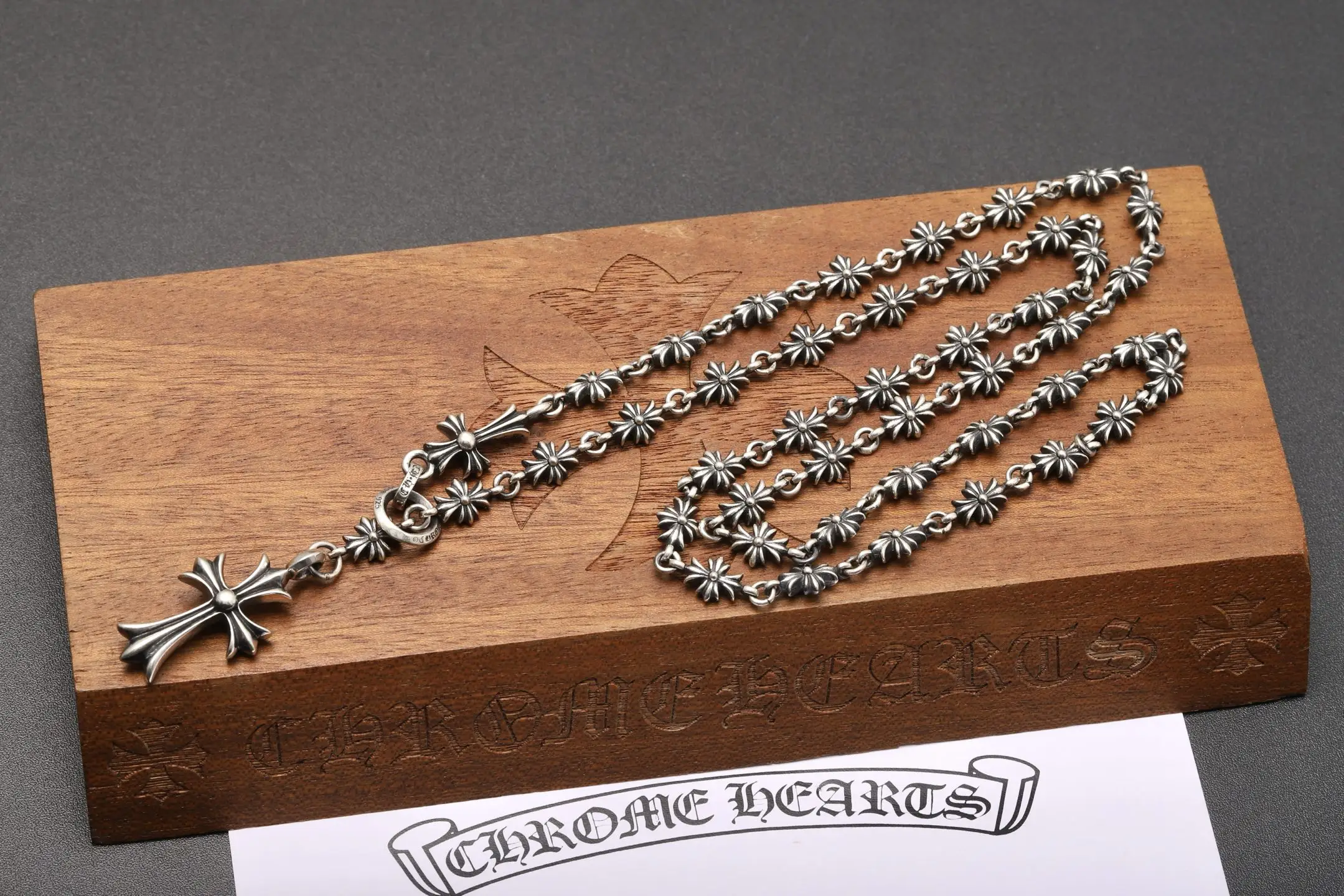 Cross Motif Sterling Silver Adjustable Necklace D132517877 — view 3