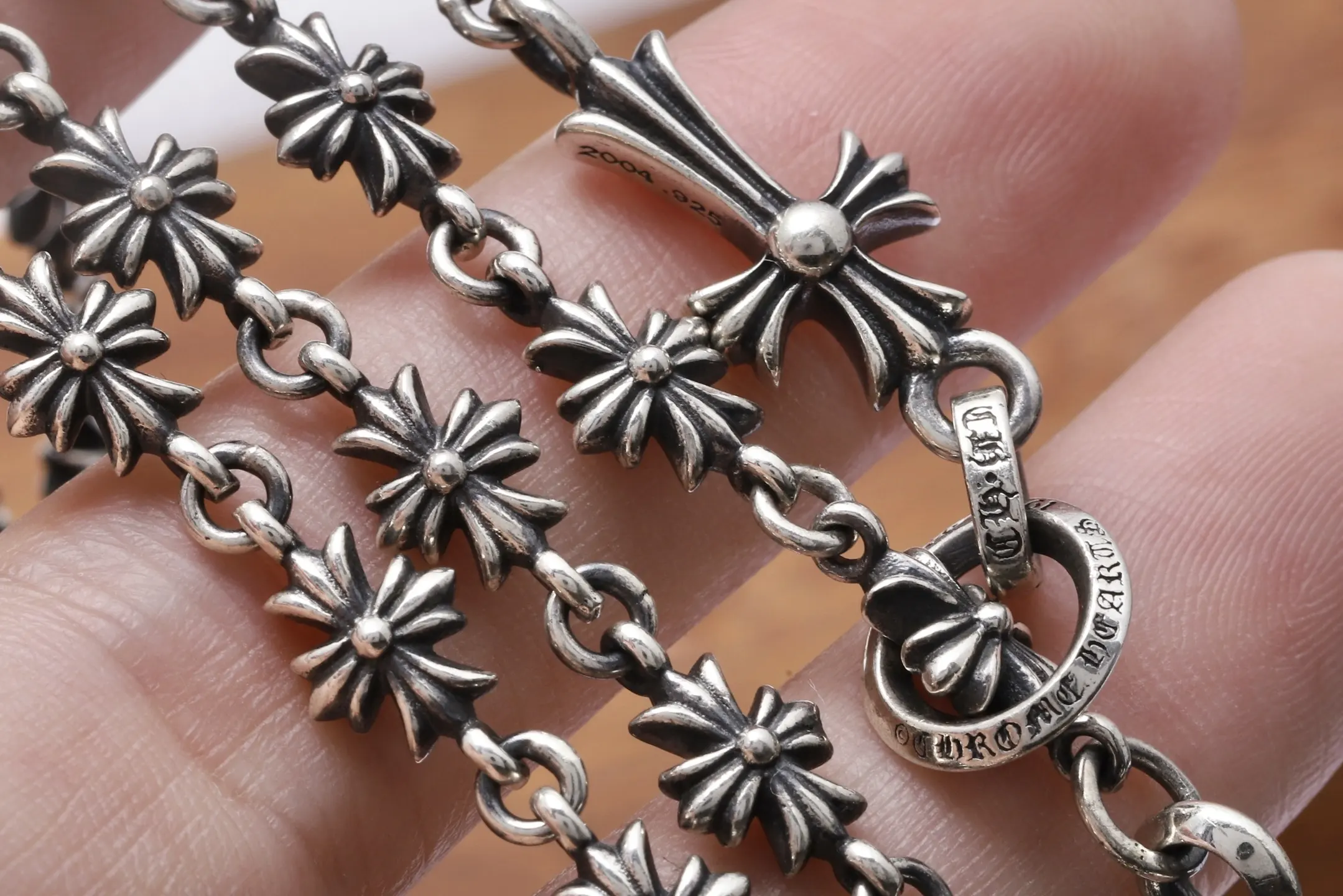 Cross Motif Sterling Silver Adjustable Necklace D132517877 — view 5