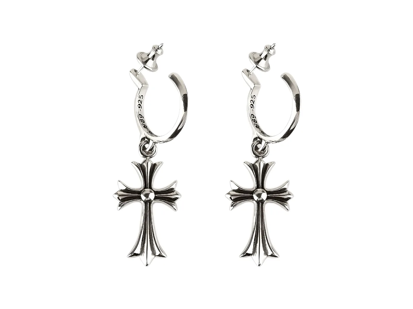 Cross Dangle Hoop Earrings (Sterling Silver) D34017895