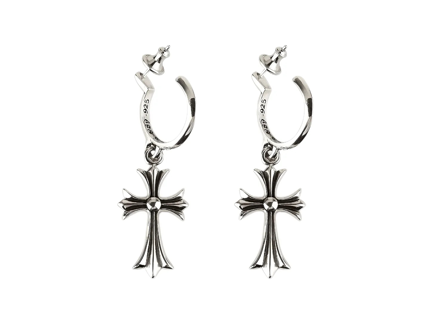 Cross Dangle Hoop Earrings (Sterling Silver) D34017895
