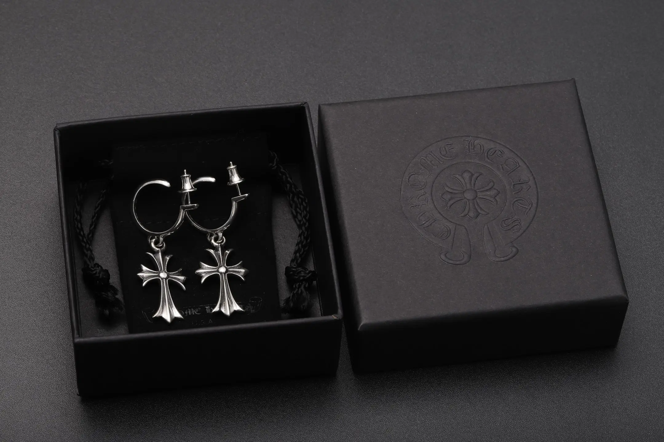 Cross Dangle Hoop Earrings (Sterling Silver) D34017895 — view 2