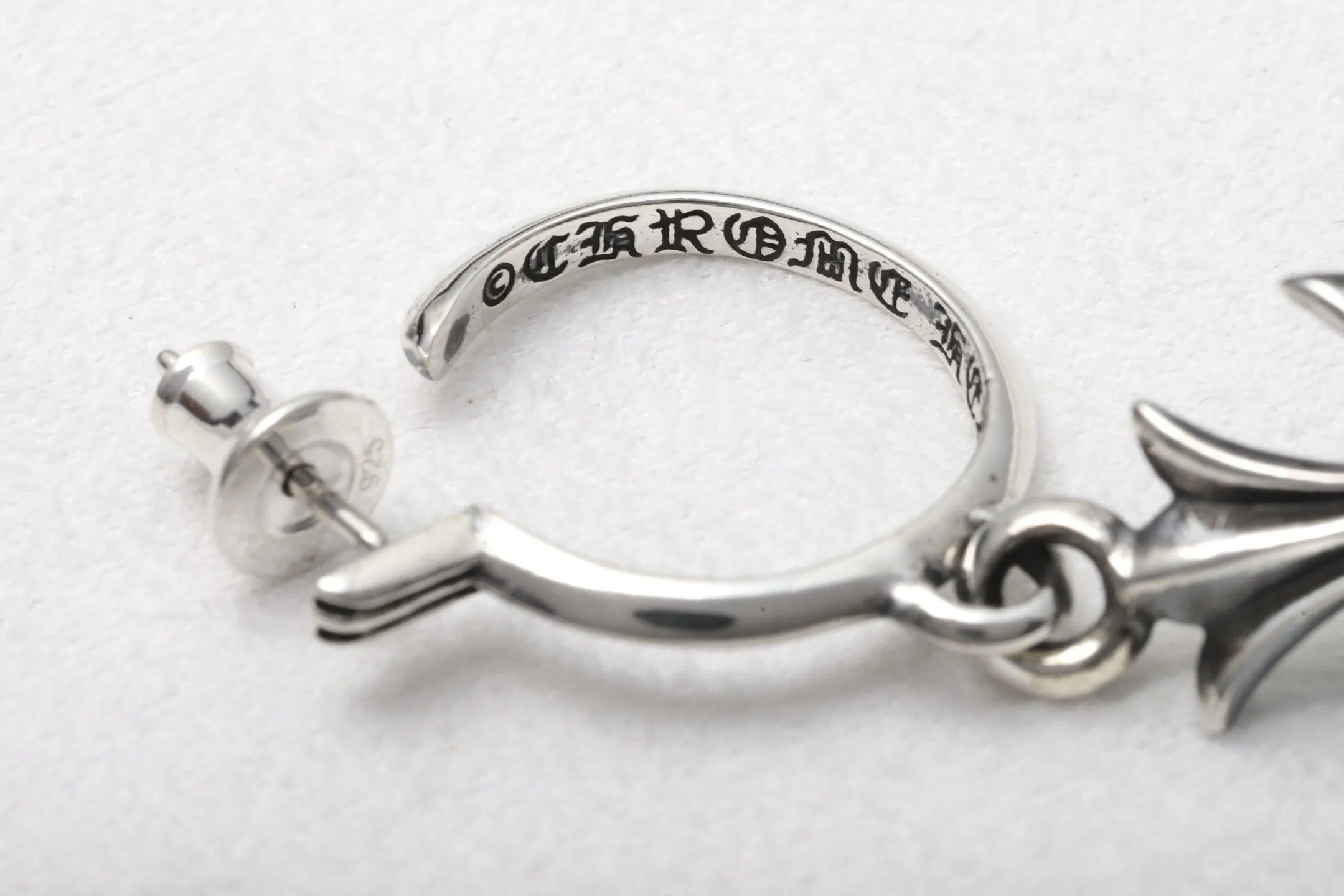 Cross Dangle Hoop Earrings (Sterling Silver) D34017895 — view 6